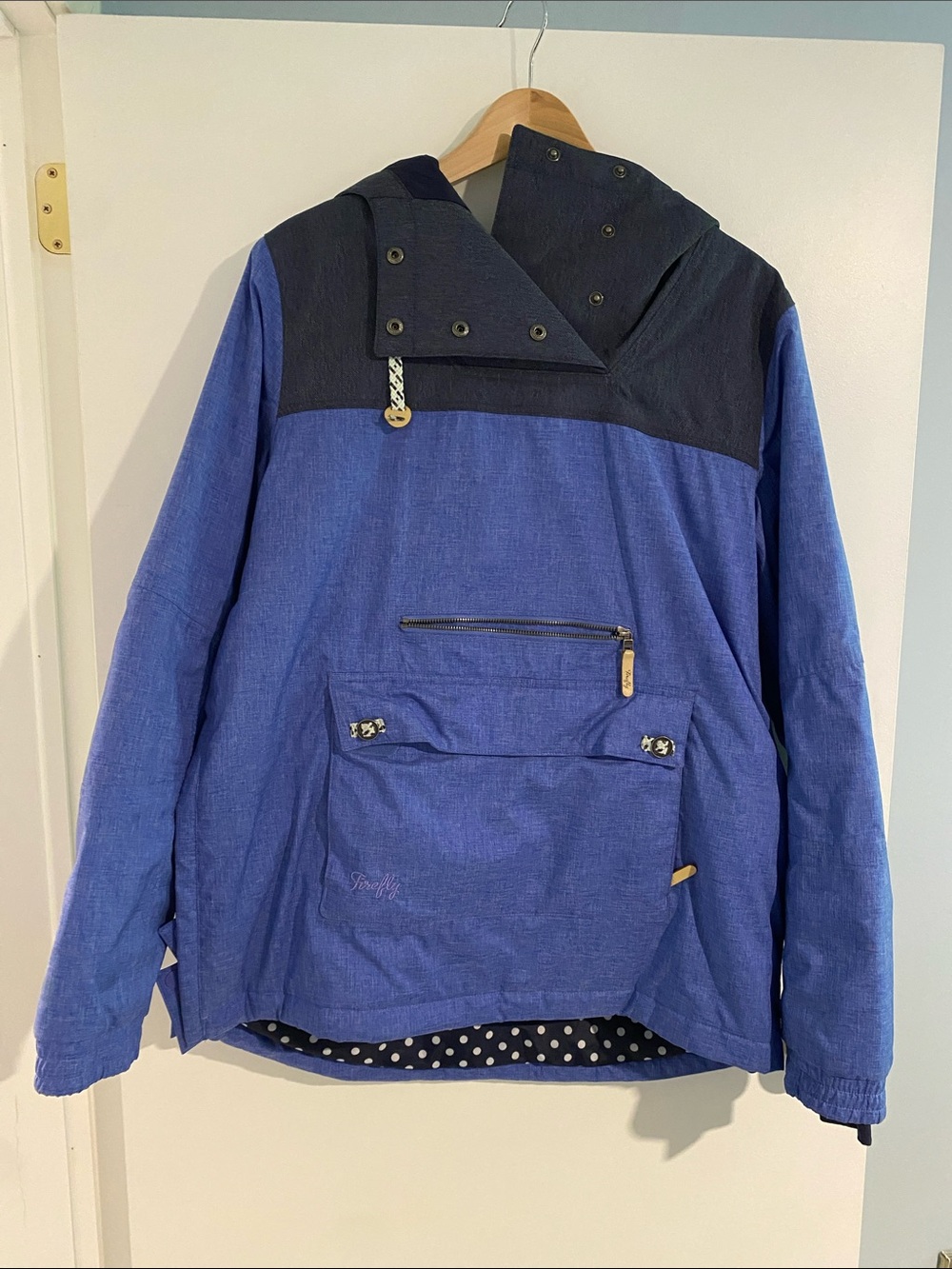Firefly Blue Hooded Ski Anorak Jacket